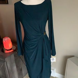 NWT Anne Klein Teal Dress with Buckle